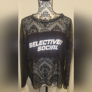 Riot Queen Selectively Social Mesh Top‎ Sz XL